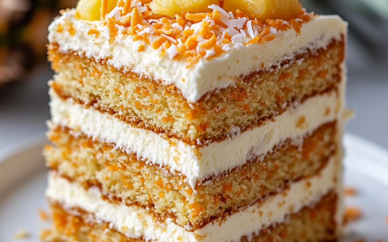 Hawaiian Pineapple Carrot Cream Cake: A Tropical Delight